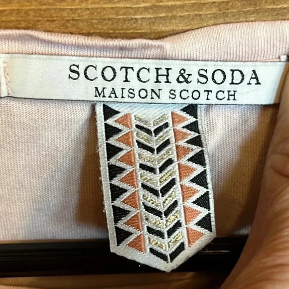 Women's Pre-worn Scotch and Soda short sleeve blouse P'tite‎ pink 50% cotton 50% - Picture 2 of 7